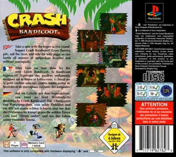 Crash Bandicoot (US) box cover back